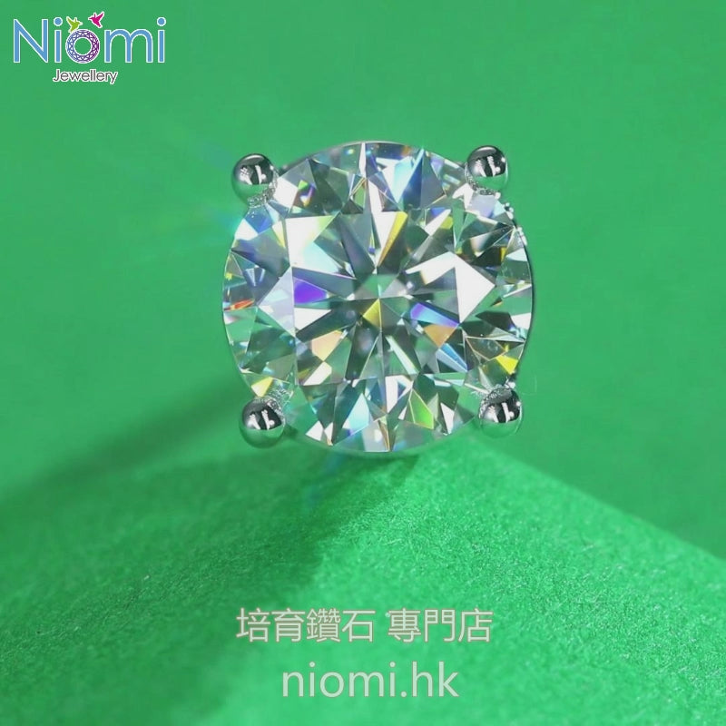 男裝培育鑽石耳環1卡