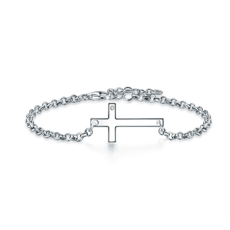 十字架手錬 925純銀手鏈首飾 香港銀器店 925 Silver Bracelet