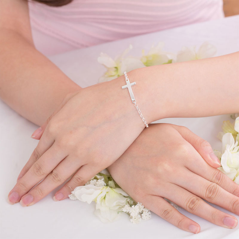 十字架手錬 925純銀手鏈首飾 香港銀器店 925 Silver Bracelet