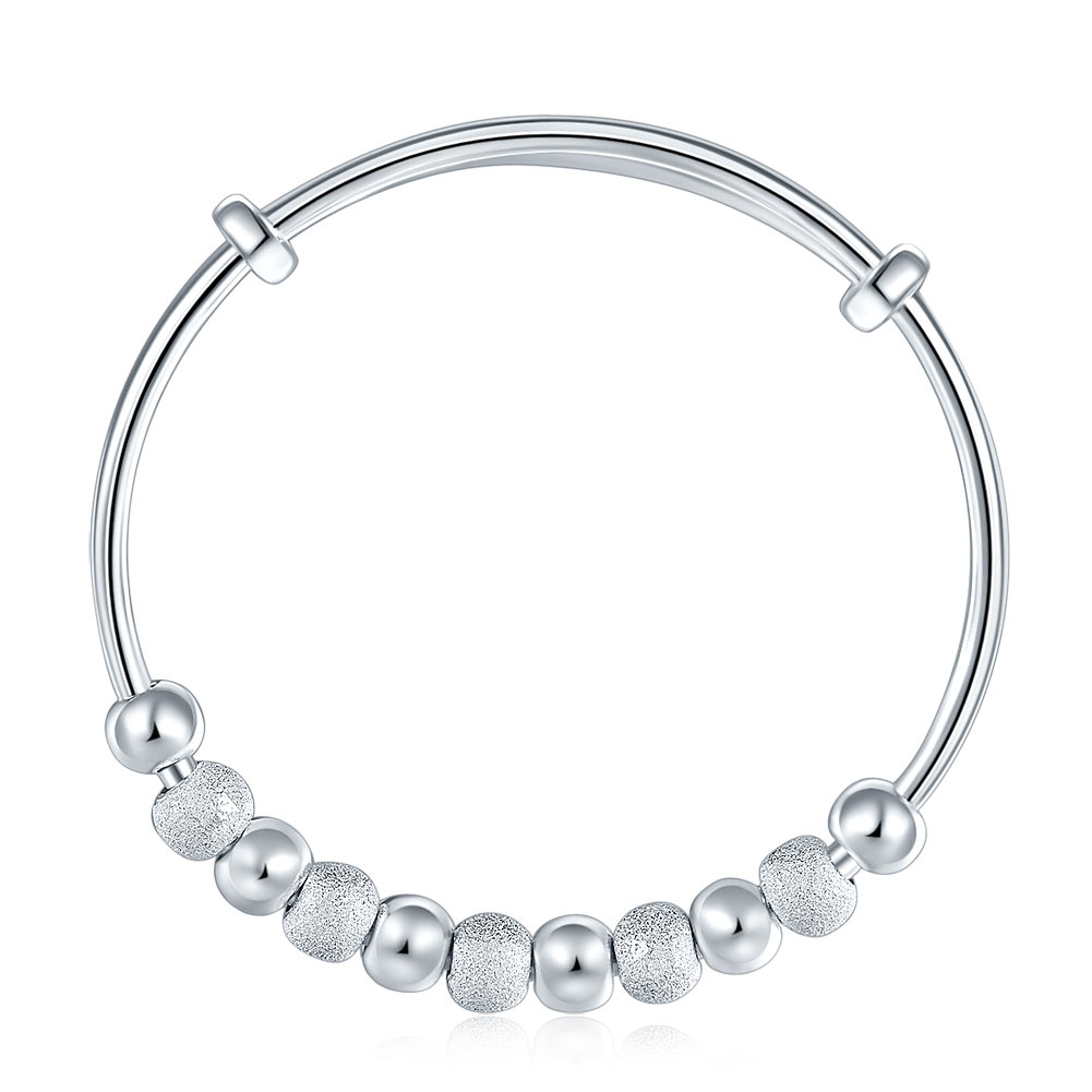999純銀圓珠女裝手鐲手鈪 Silver Bangle