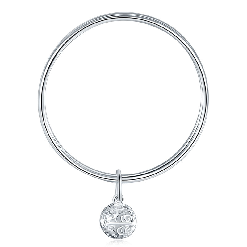 999純銀手鐲 花球女裝手鈪 Silver Bangle