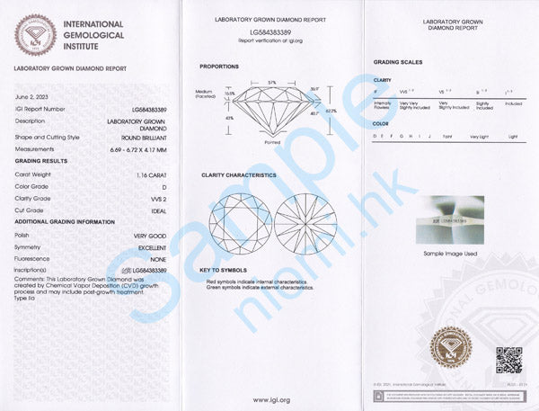 2024新款推介 1卡 培育鑽石戒指 免費刻名 Lab Grown Diamond Ring