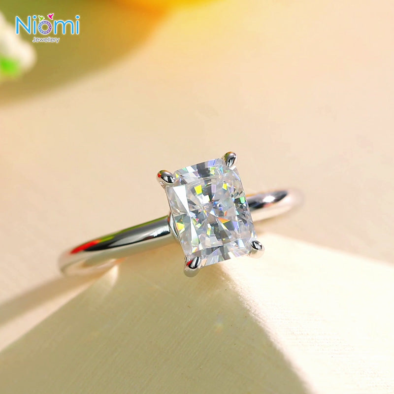 雷迪恩式 2卡莫桑石套戒指 (單件/套戒) Radiant Cut Moissanite Diamond Ring