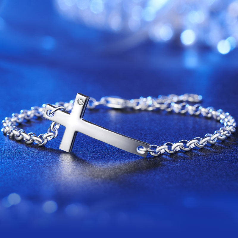 十字架手錬 925純銀手鏈首飾 香港銀器店 925 Silver Bracelet