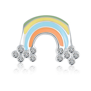 彩虹雲彩虹珠仔(白、綠、黃、藍、橙色) - Charms 925銀串飾 - DIY手鏈鍊串珠飾品