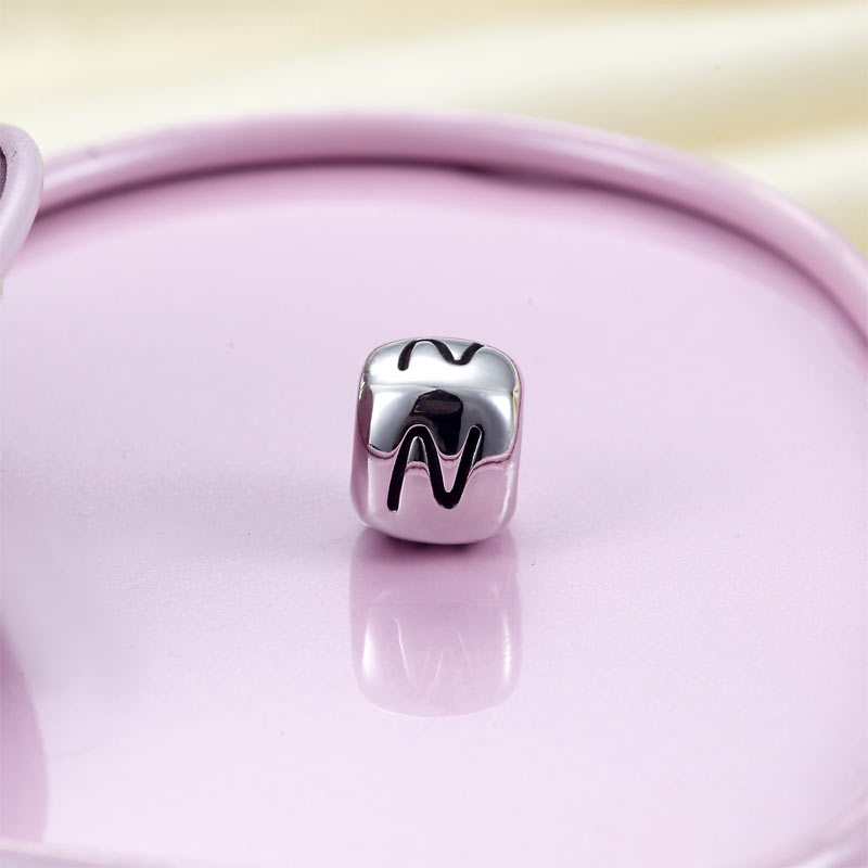 字母 Letter N - Charms 925銀串飾 - DIY手鏈鍊串珠飾品