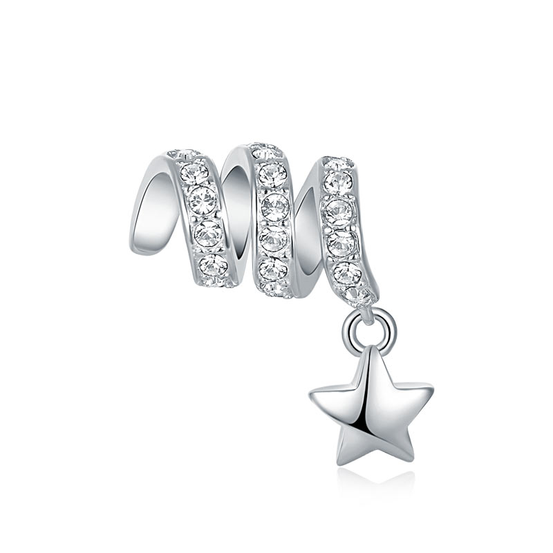 扭扭螺旋形星星 - Charms 925銀串飾 - DIY手鏈鍊串珠飾品