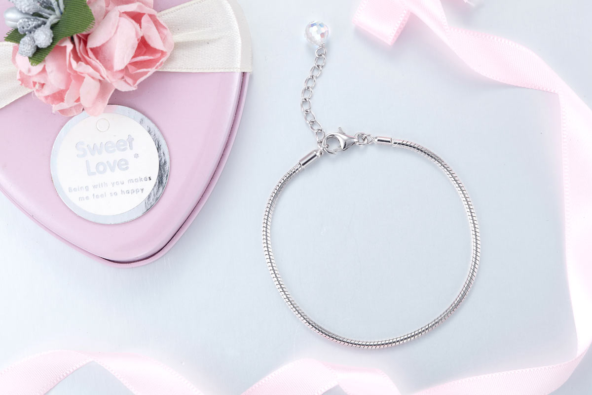 Charms DIY串飾可調節蛇皮手鏈 15cm - 17.5cm (6-7寸) - Charms 925銀串飾 - DIY手鏈鍊串珠飾品