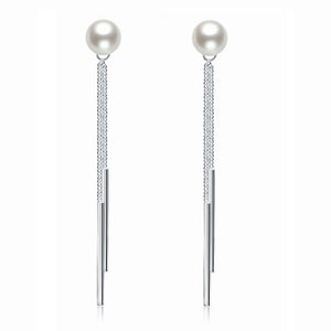 925純銀仿珠伴娘首飾耳環 Wedding 925 Silver Simulated Pearl Earrings Bridesmaid Jewelry
