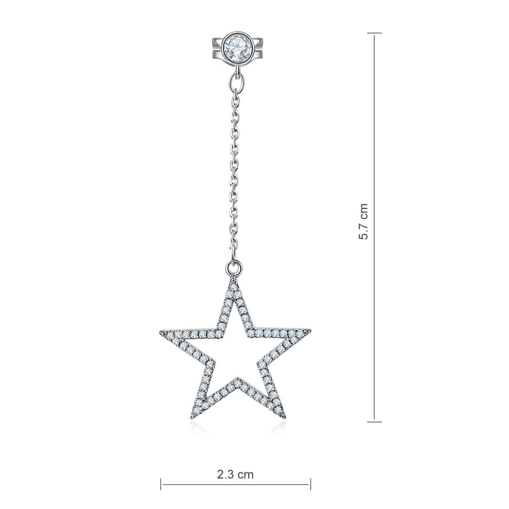 925純銀星星耳線耳環日韓款式簡約時尚