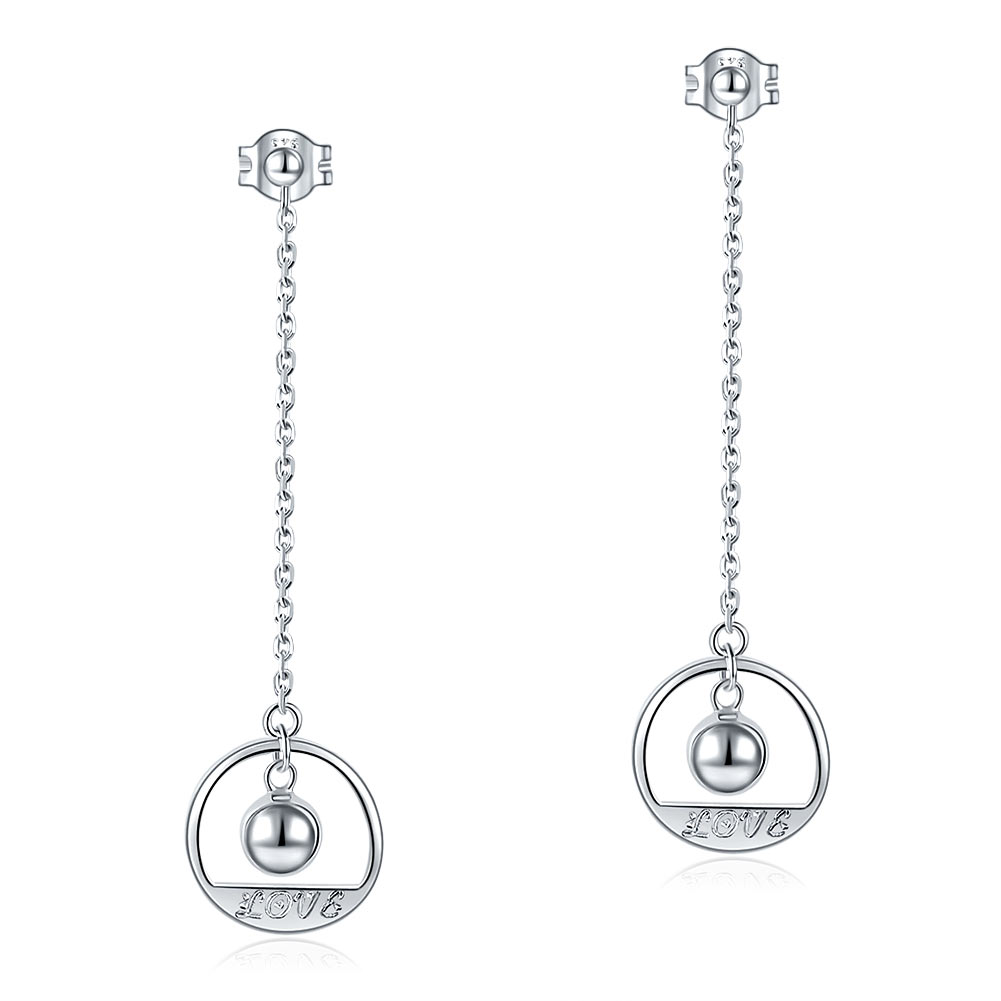 925純銀"LOVE"耳線耳環日韓款式簡約時尚