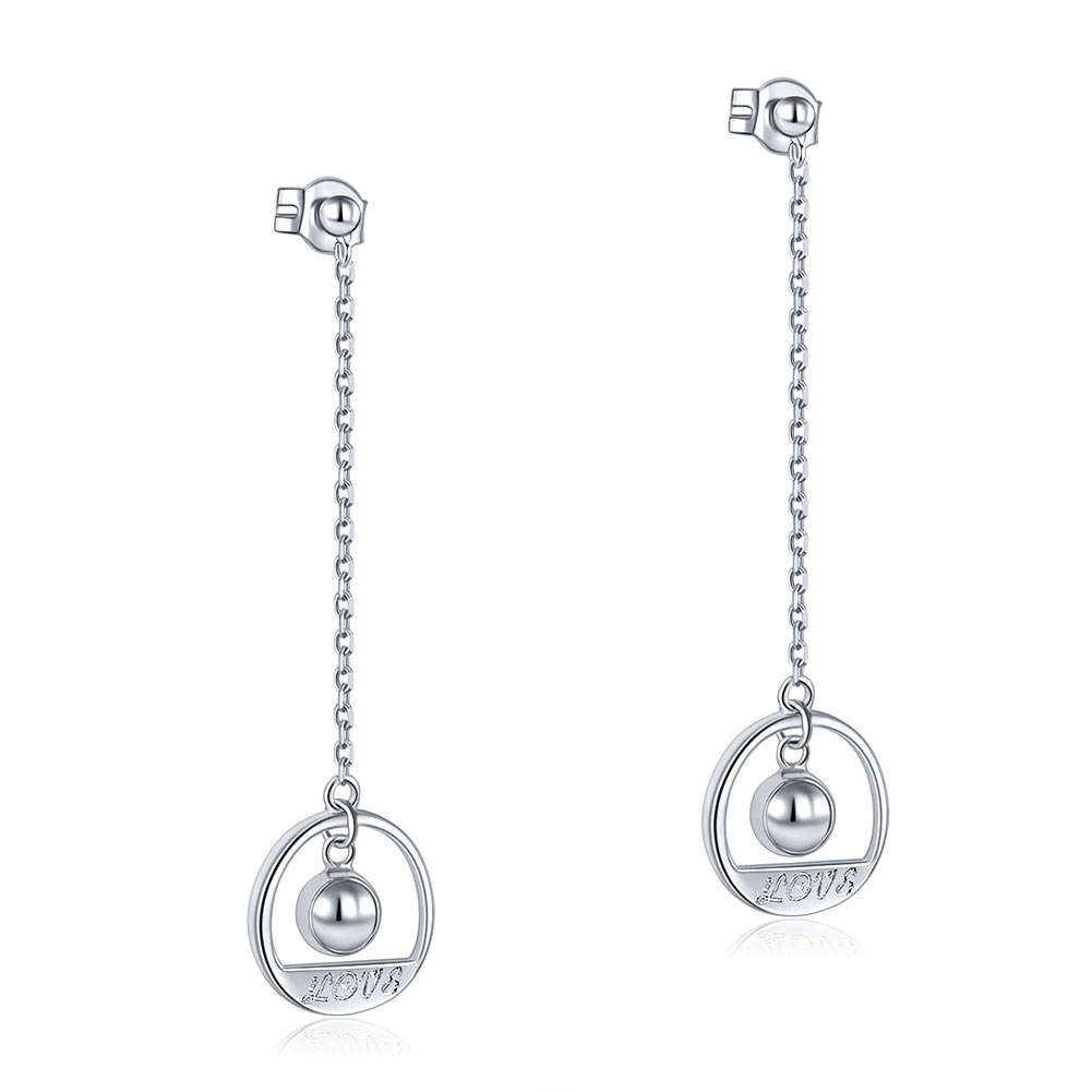 925純銀"LOVE"耳線耳環日韓款式簡約時尚