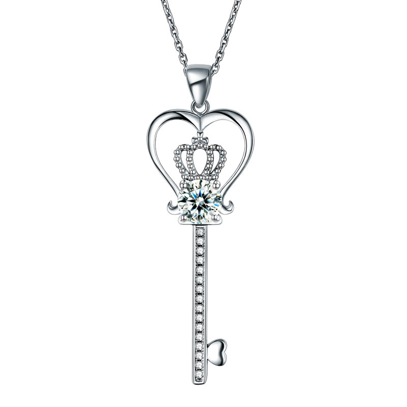 925純銀皇冠鑰匙項鍊 Silver Heart Crown Key Necklace