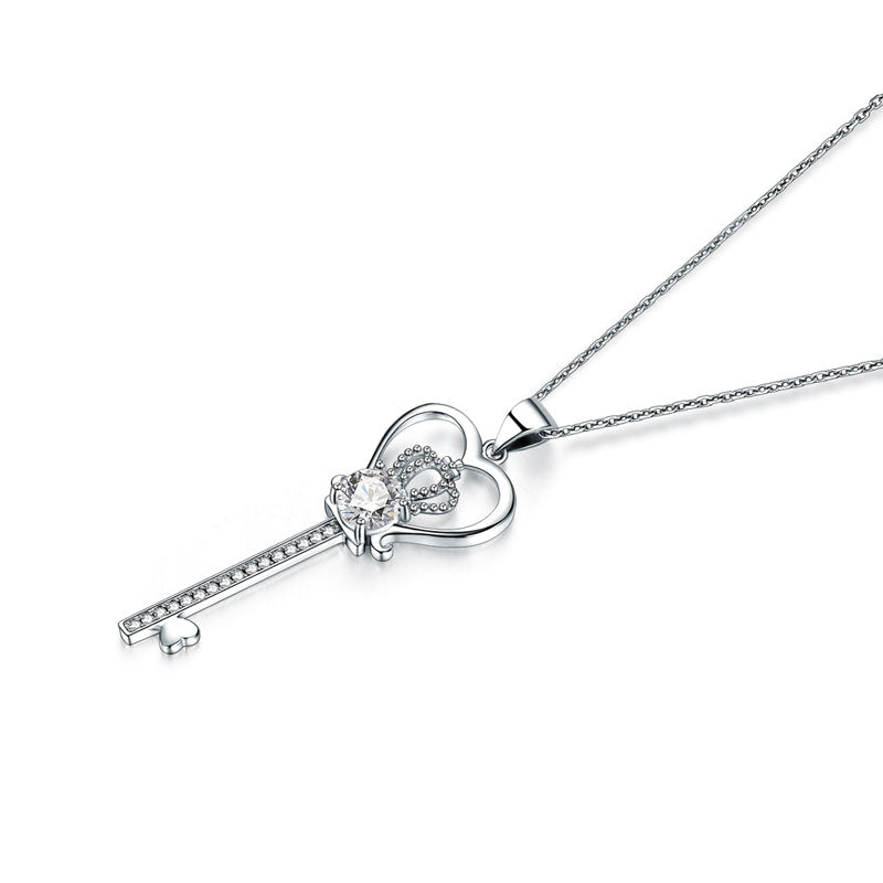 925純銀皇冠鑰匙項鍊 Silver Heart Crown Key Necklace