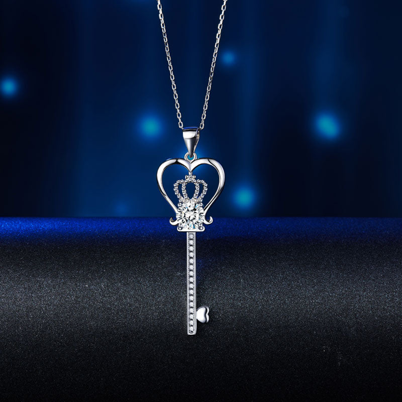 925純銀皇冠鑰匙項鍊 Silver Heart Crown Key Necklace