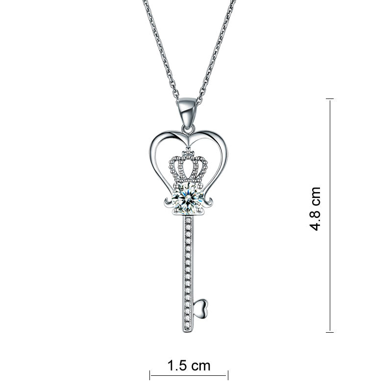 925純銀皇冠鑰匙項鍊 Silver Heart Crown Key Necklace