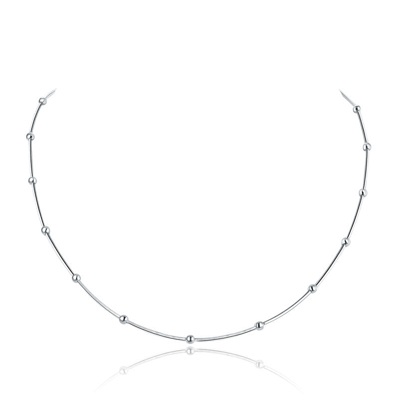 925純銀項鍊 女裝頸鏈 小圓珠點綴 簡約優雅首飾