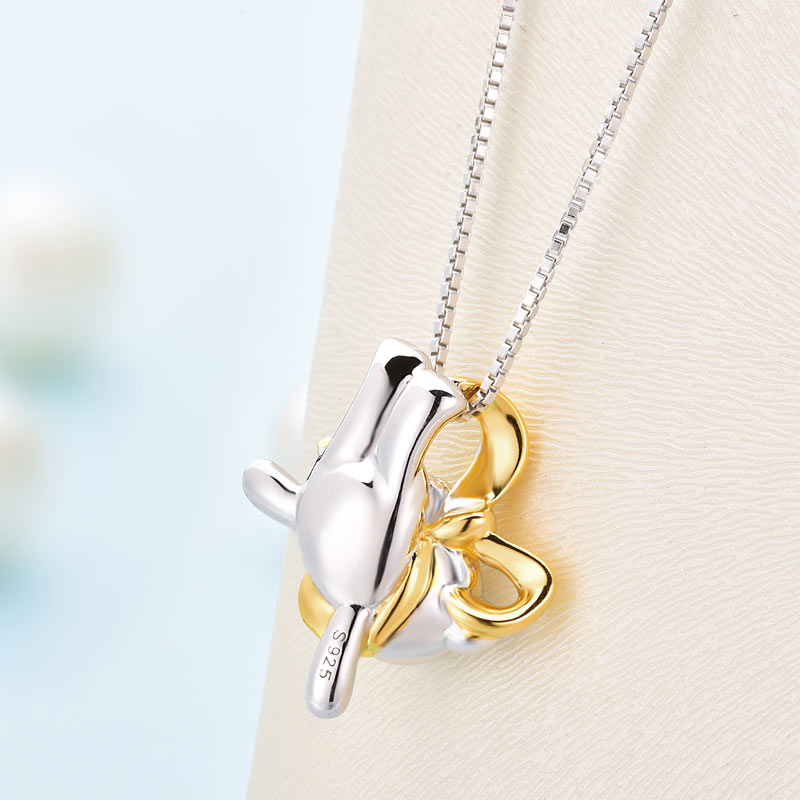 可愛趣緻熊925純銀項鍊鏈 Lovely Bear Pendant Necklace 925 Silver