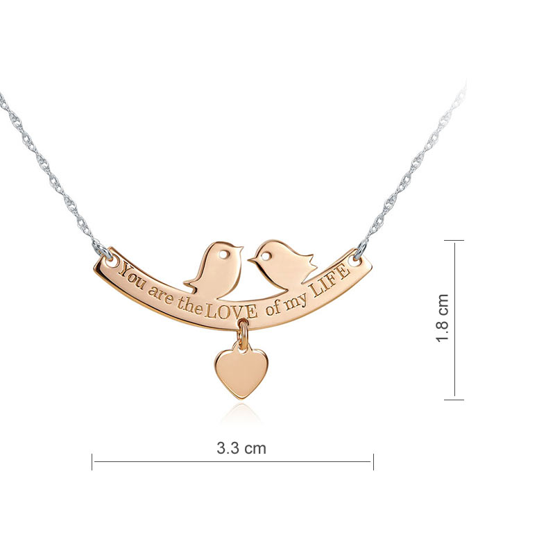 【愛全為你】925純銀鍍玫瑰金色"You are the LOVE of my LIFE"吊牌項鏈頸鏈(免費刻字刻名)