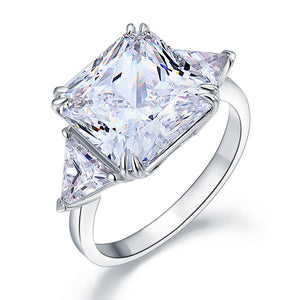 豪華925純銀戒指8卡Stariiz 公主方高仿鑽石派對戒指環 (可提供刻字刻名服務)