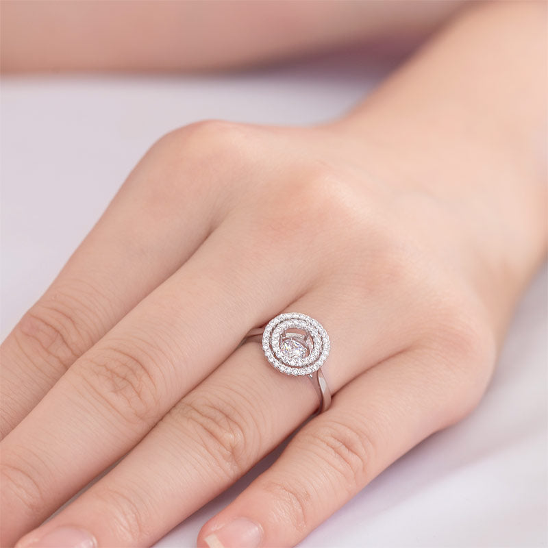 跳動懸浮戒指 日本專利設計 925純銀戒指 Stariiz仿鑽