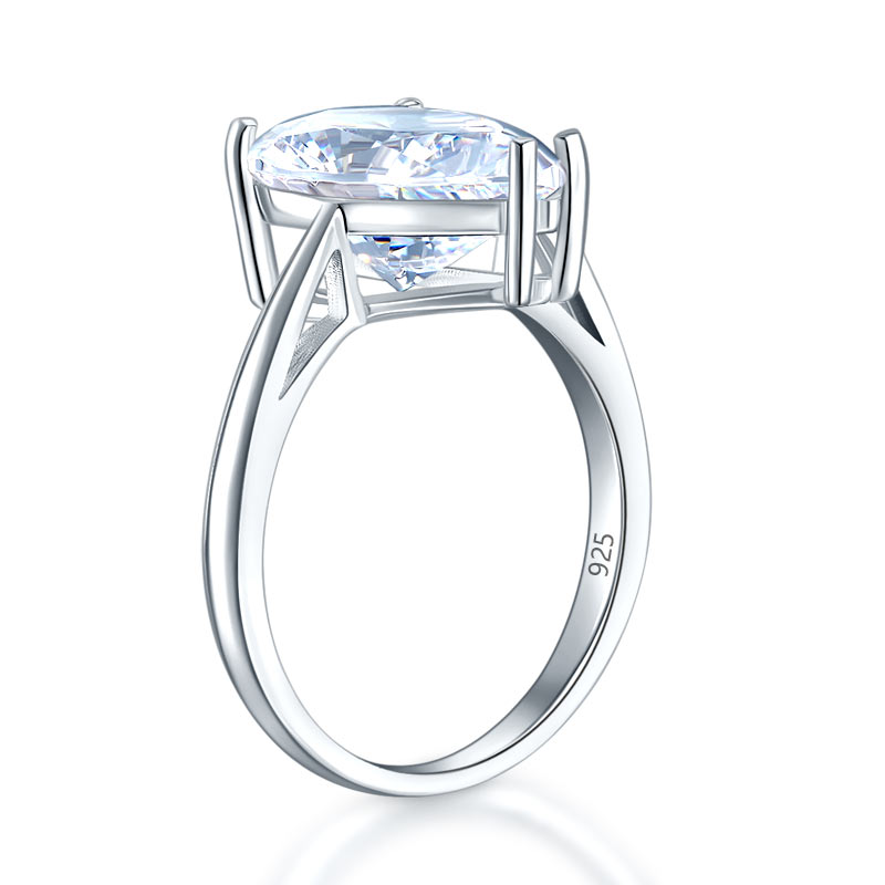 豪華925純銀4.5卡梨形高仿鑽石派對戒指環