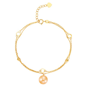 純18K黄金 南洋金珍珠(9-10 mm) Pearl Bracelet 手鍊鏈時尚優雅 - 精品珠寶