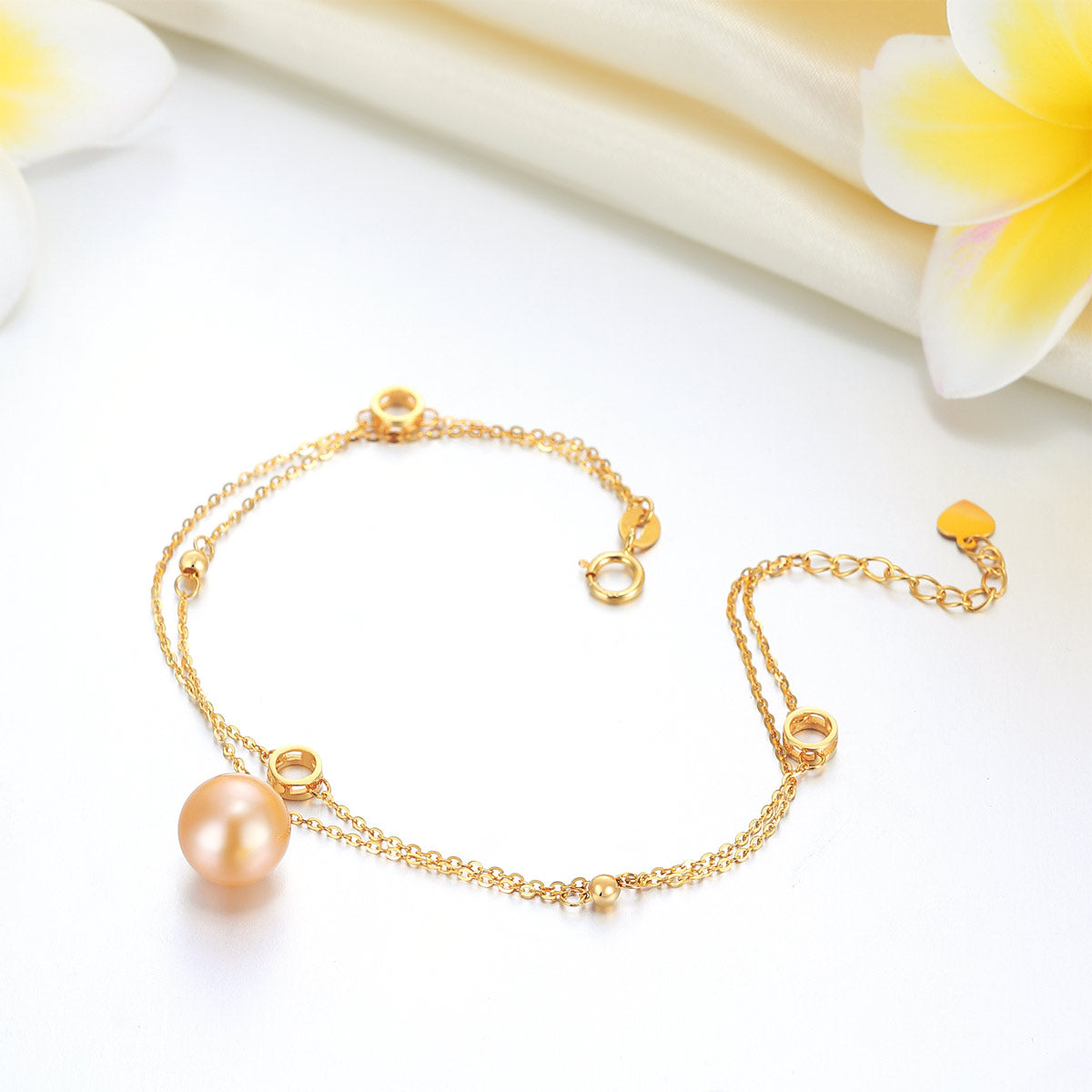 18K黄金 南洋金珍珠(9-10 mm) Pearl Bracelet 手鍊鏈時尚優雅 - 精品珠寶