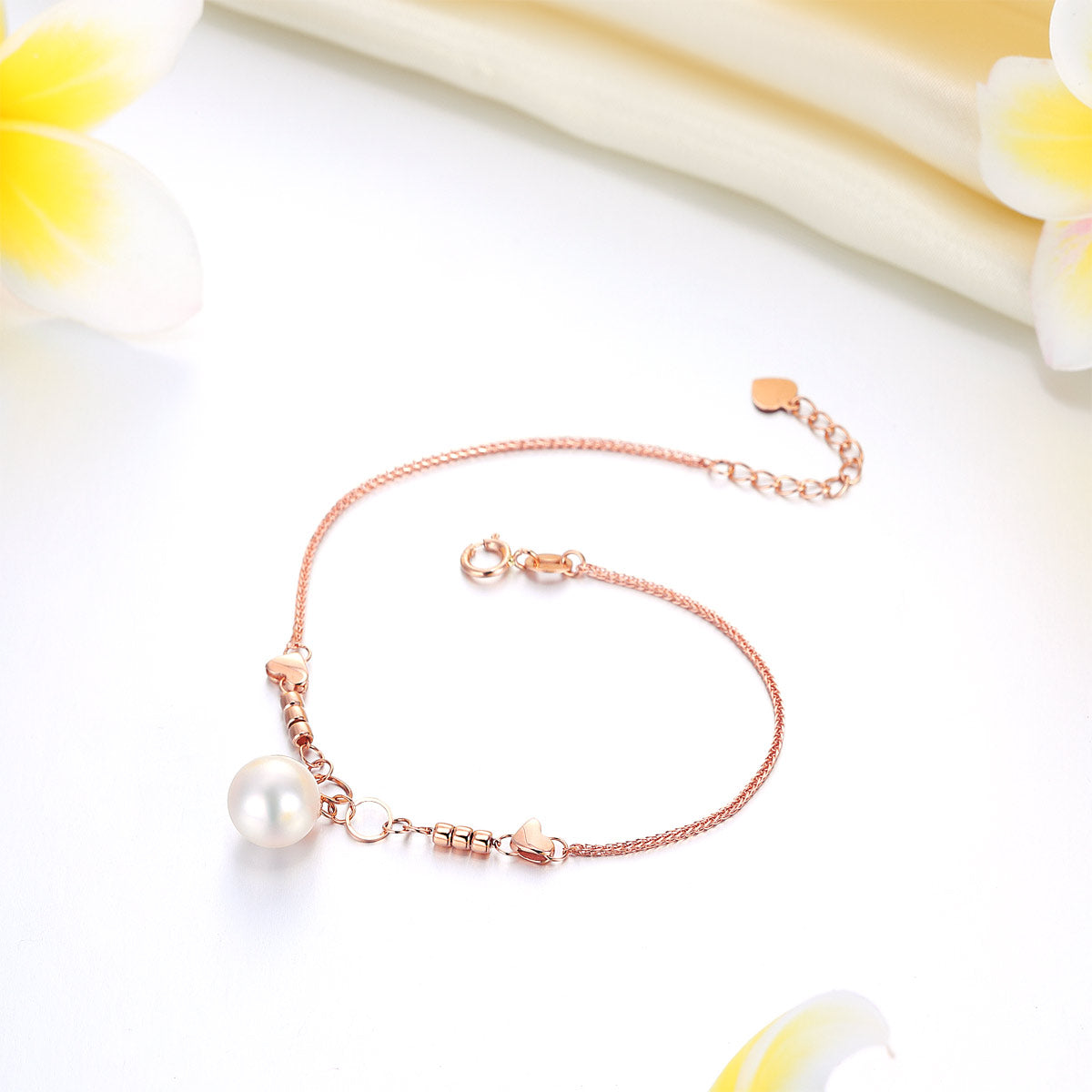 18K玫瑰金日本(Akoya)海水珍珠(8-8.5 mm) Pearl Bracelet 手鍊鏈時尚優雅 - 精品珠寶