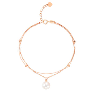 純18K玫瑰金日本(Akoya)海水珍珠(8-8.5 mm) Pearl Bracelet 手鍊鏈時尚優雅 - 精品珠寶