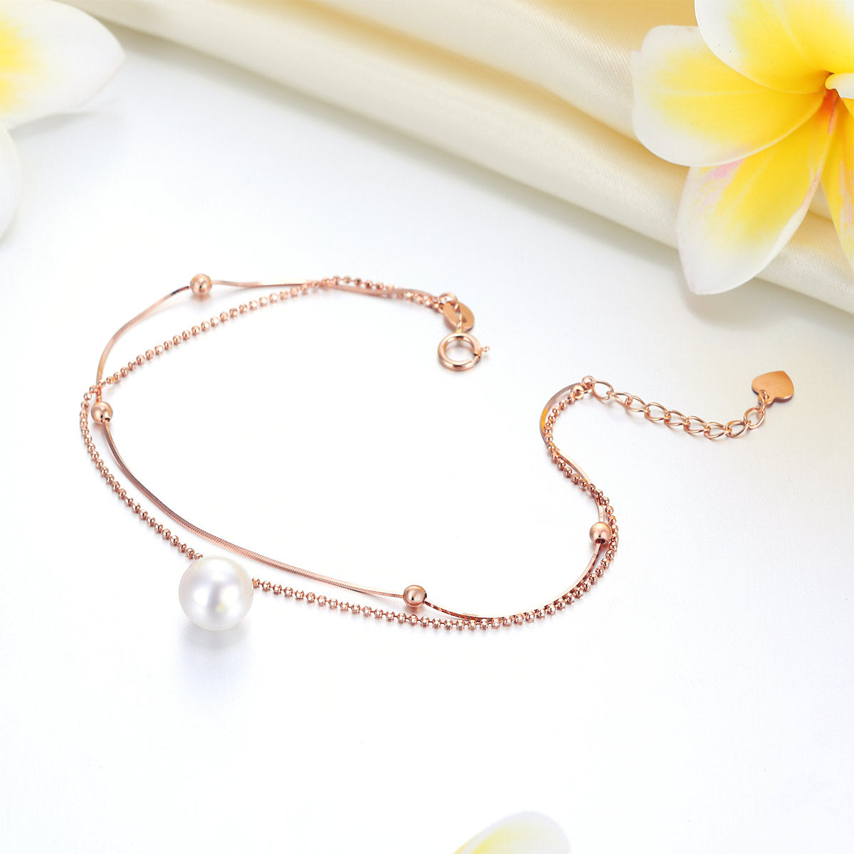 18K玫瑰金日本(Akoya)海水珍珠(8-8.5 mm) Pearl Bracelet 手鍊鏈時尚優雅 - 精品珠寶