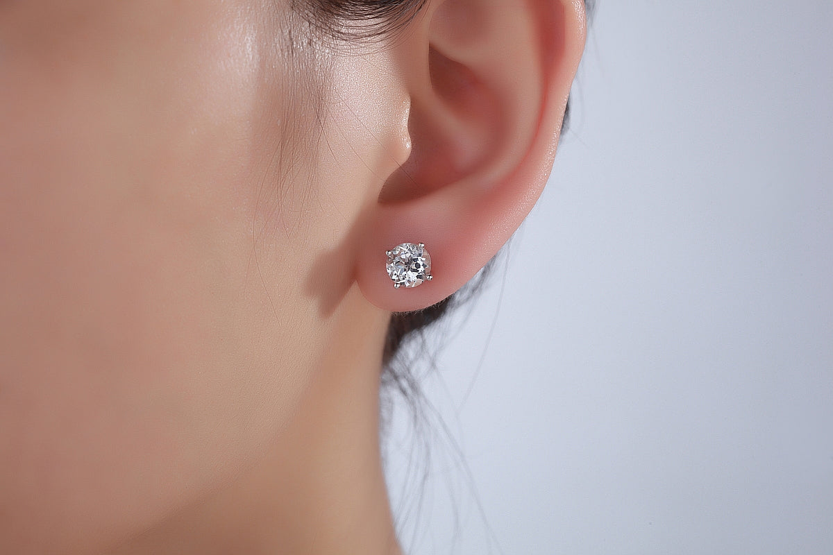 白色天然托帕石耳環 14K白金 - 香港精品珠寶