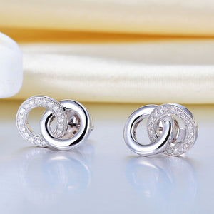 純14K/585 白金耳釘耳環配0.17克拉鑽石- 精品珠寶