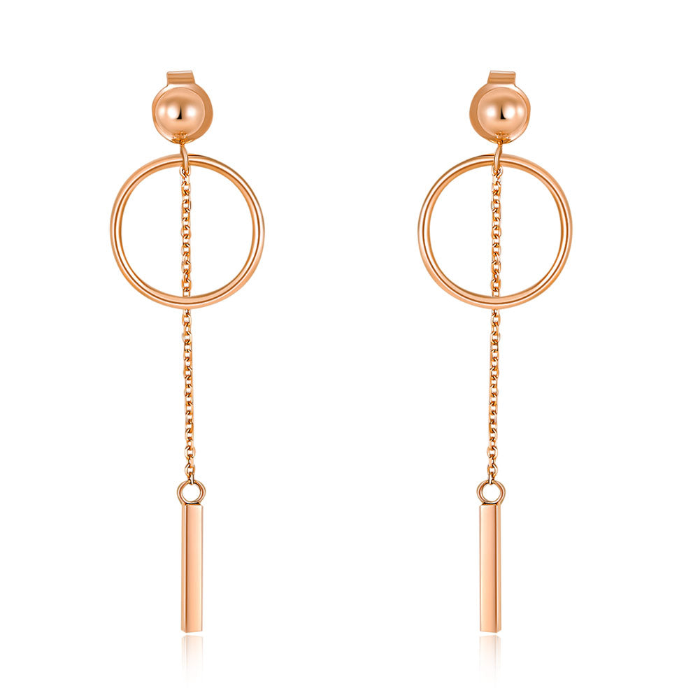 18玫瑰金 圓圈耳環 個性風優雅時尚 百搭適合OL 精品珠寶