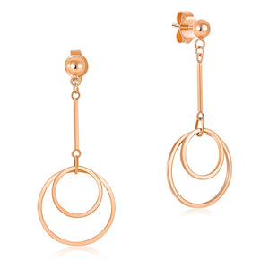 純18K/750玫瑰金圓圈耳環個性風優雅時尚百搭適合OL精品珠寶Rose Gold Circle Earrings