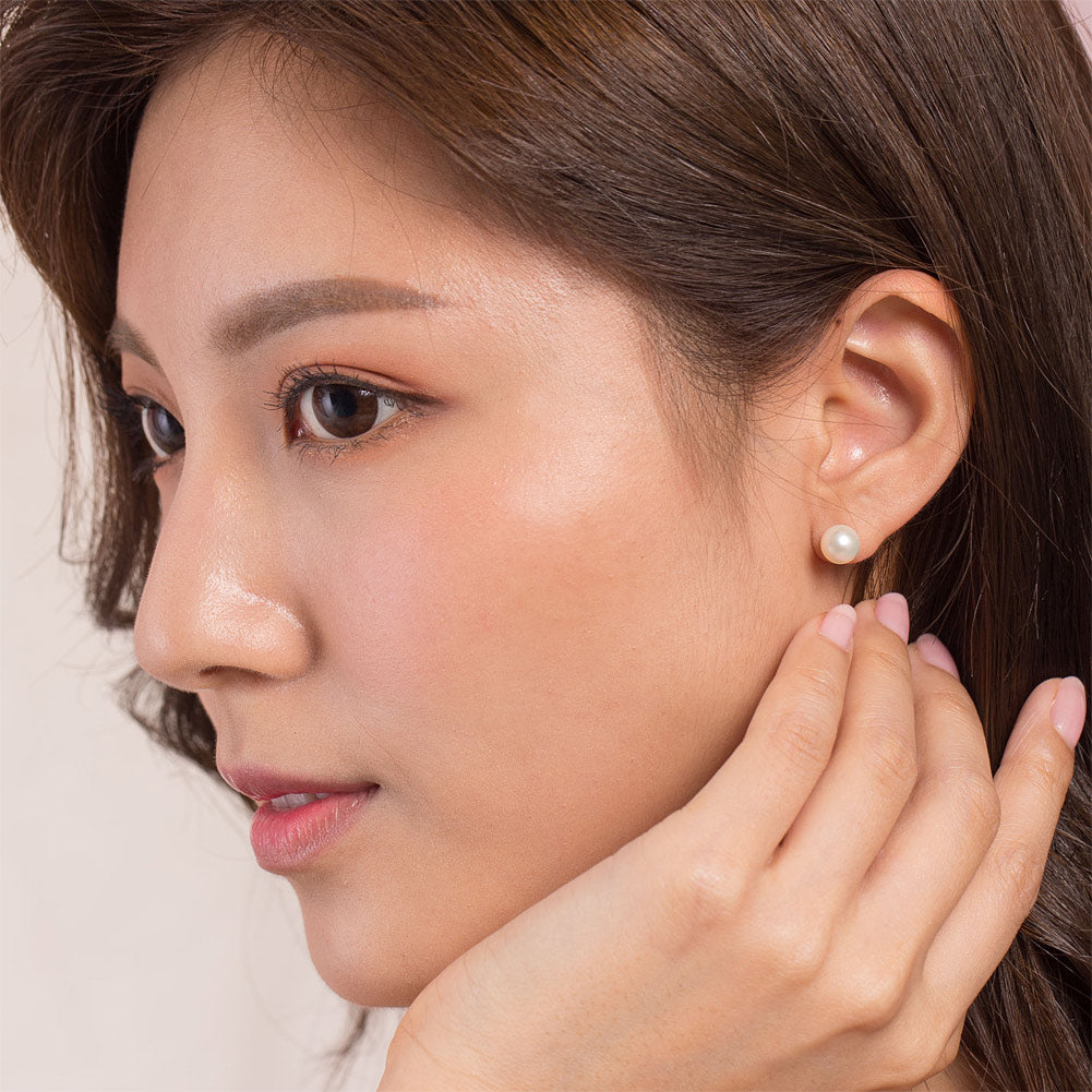 珍珠耳環 18K玫瑰金 簡約時尚 香港精品珠寶 優惠推薦