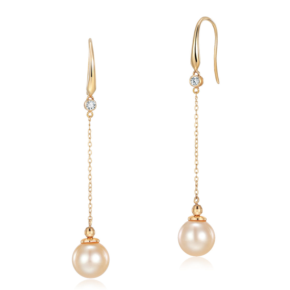 18K黄金鑽石南洋金珍珠(9 mm) Pearl Earrings 耳墜耳環精品珠寶