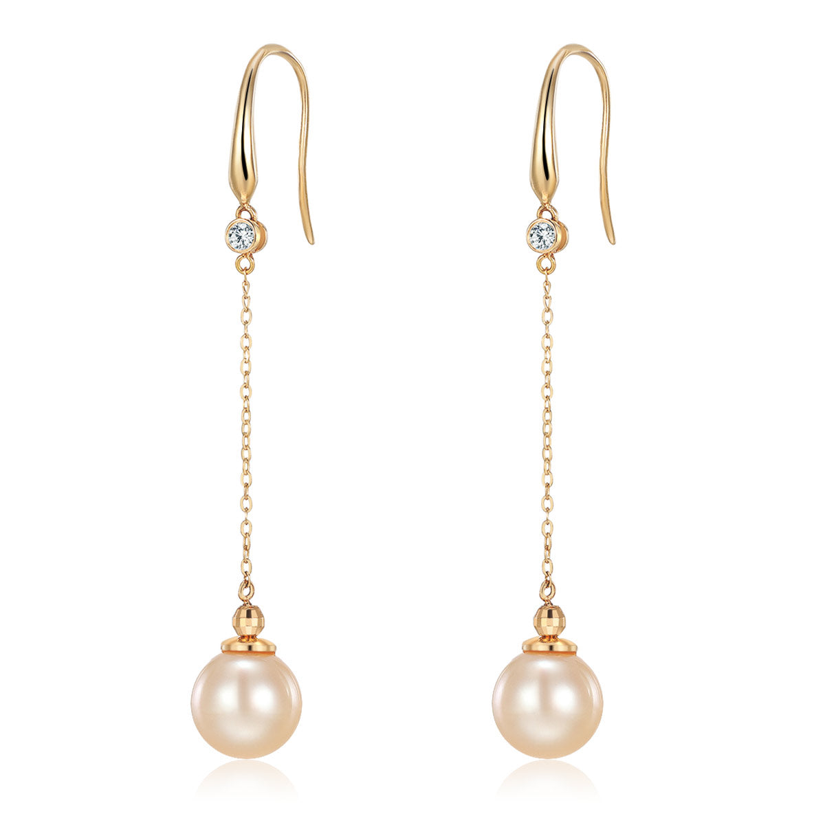 18K黄金鑽石南洋金珍珠(9 mm) Pearl Earrings 耳墜耳環精品珠寶
