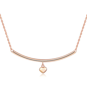 純18K/750 玫瑰金吊心形項鍊頸鏈 時尚優雅 - 精品珠寶