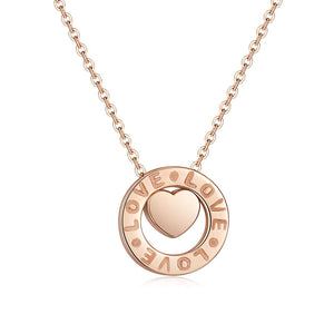 純18K/750 玫瑰金 Heart with Love 項鍊女裝頸鏈 時尚優雅 - 精品珠寶