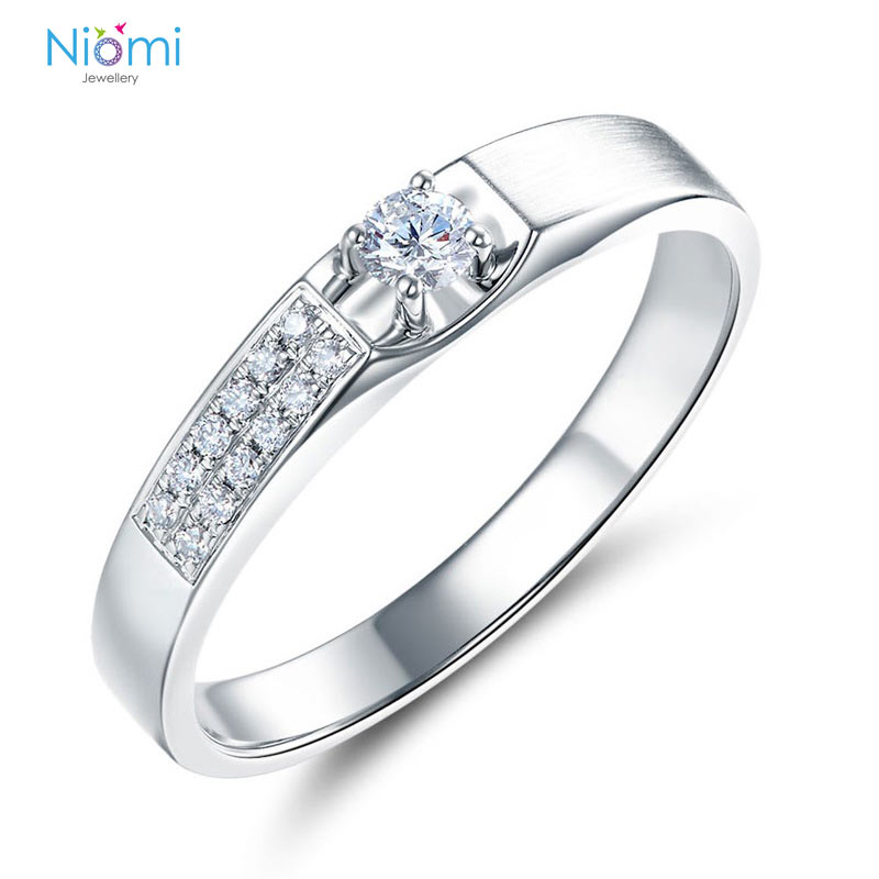 情侶戒指 14K白金 香港結婚戒指專門店 - 免費刻名 - 情人禮物