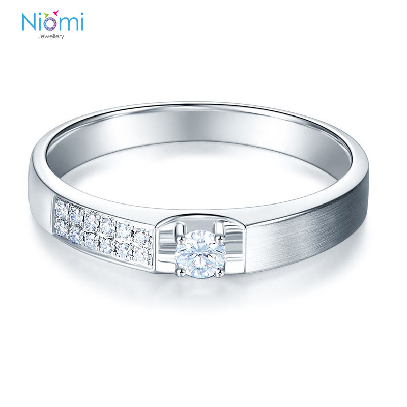 情侶戒指 14K白金 香港結婚戒指專門店 - 免費刻名 - 情人禮物