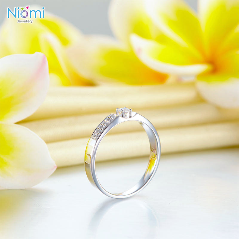 情侶戒指 14K白金 香港結婚戒指專門店 - 免費刻名 - 情人禮物