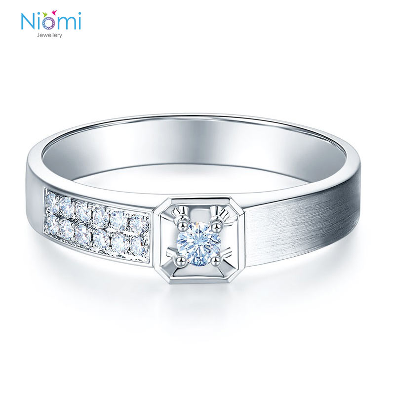 情侶戒指 14K白金 香港結婚戒指專門店 - 免費刻名 - 情人禮物