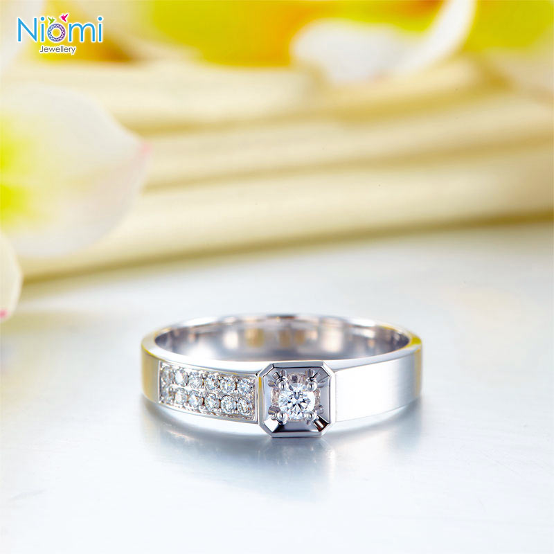 情侶戒指 14K白金 香港結婚戒指專門店 - 免費刻名 - 情人禮物