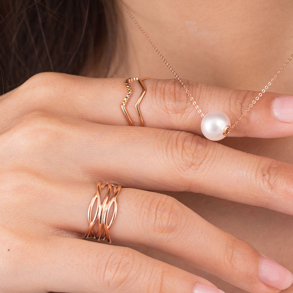 18K 玫瑰金戒指 時尚優雅 - 精品珠寶