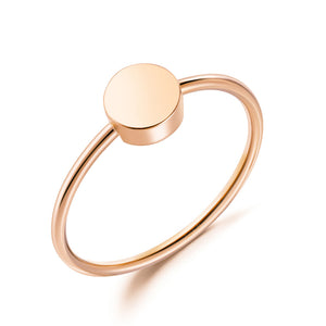 純18K/750 玫瑰金幾何圓形戒指環 時尚優雅 - 精品珠寶