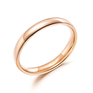 純18K/750 玫瑰金經典光面戒指環 時尚優雅 - 精品珠寶