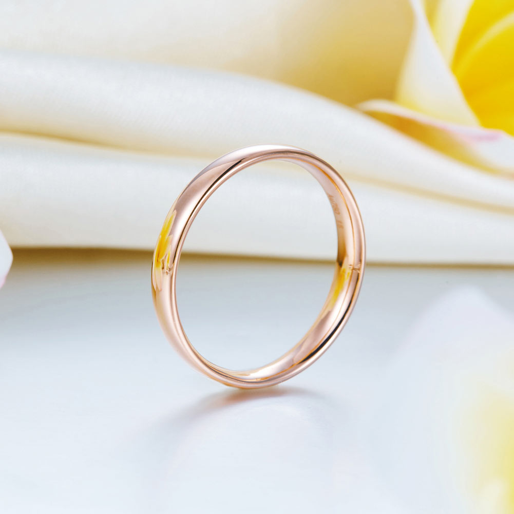 18K 玫瑰金戒指 經典 光面 時尚優雅 - 精品珠寶
