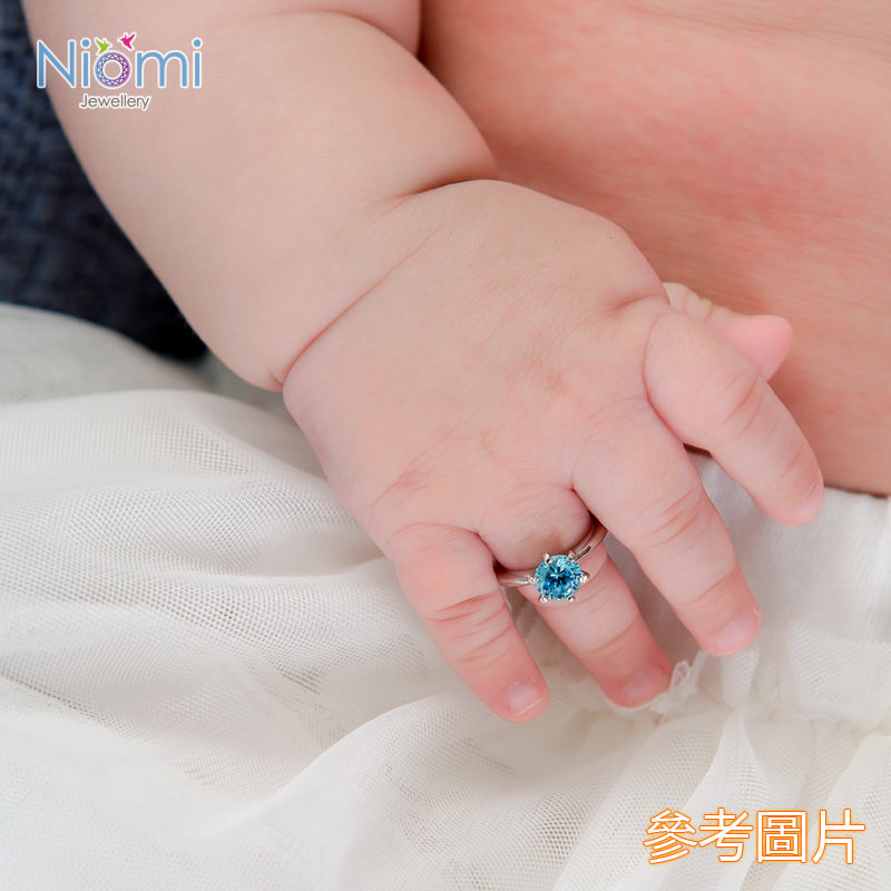 初生嬰兒 戒指 免費刻字 925純銀 BB鑽 一生的祝福 BB相 拍攝道具